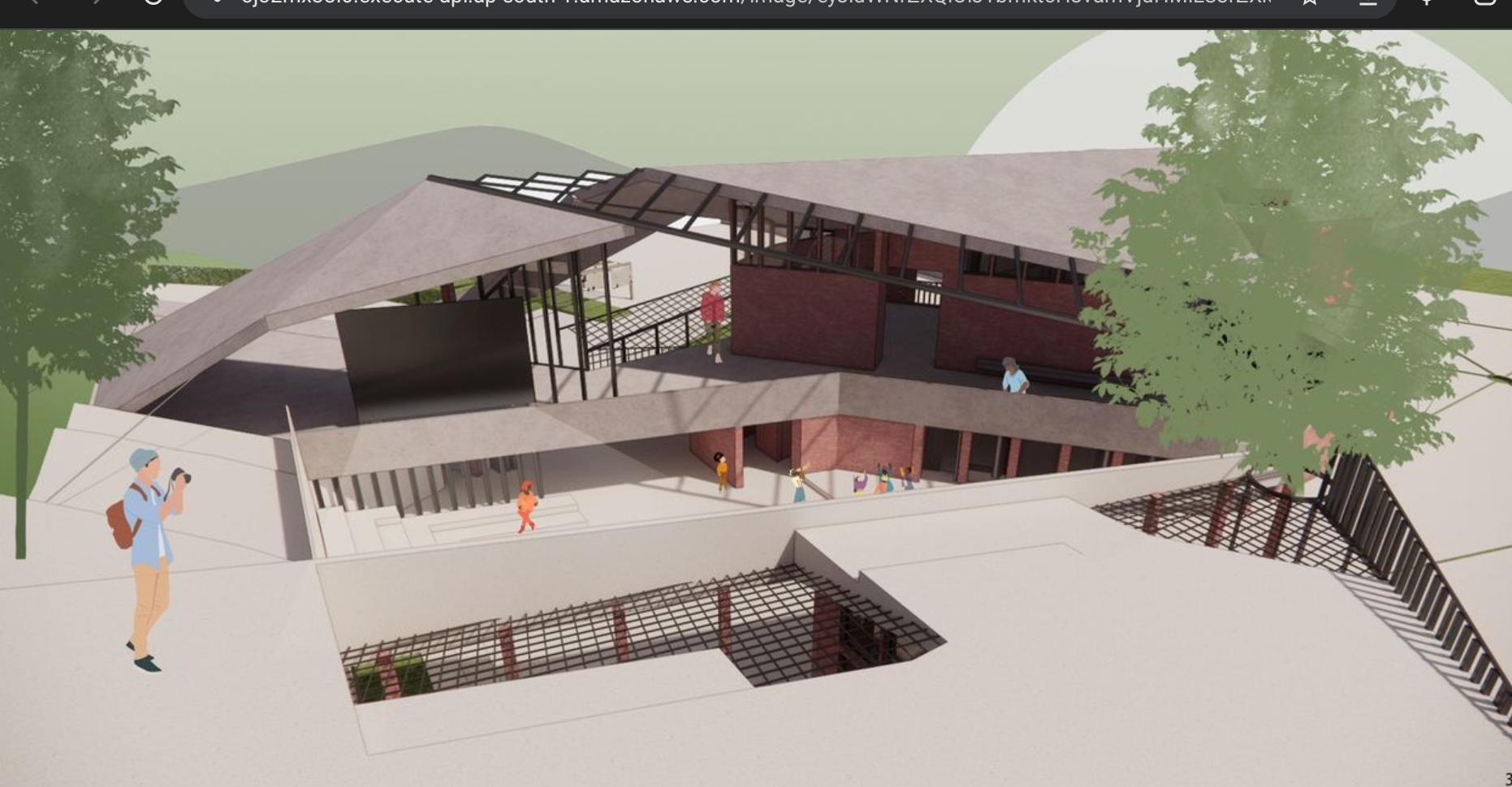 Blending natural topography with functional architecture.