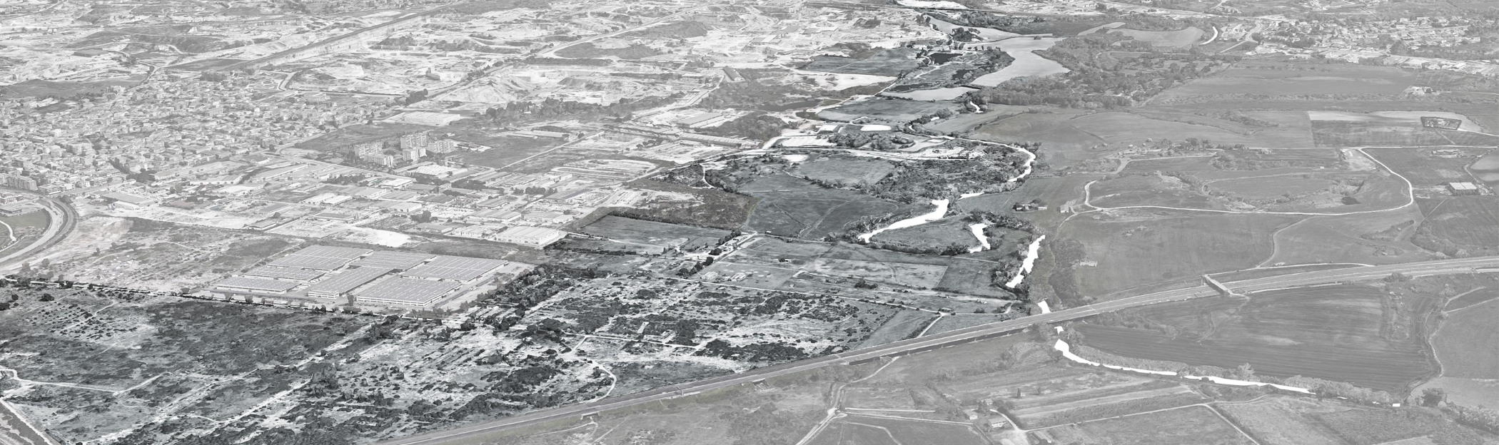 Aerial perspective of Tivoli's dynamic landscape restoration.