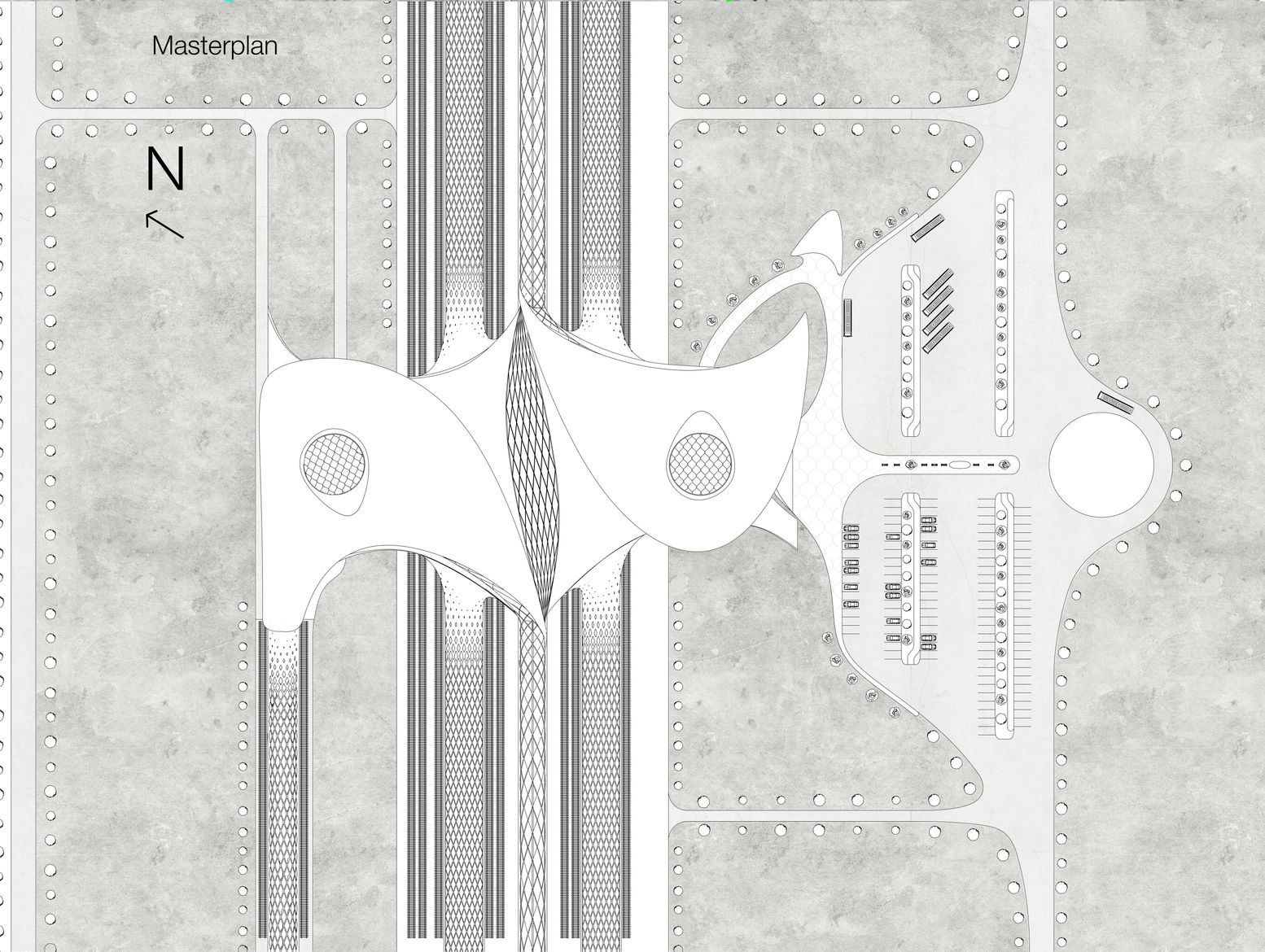 Masterplan showcasing the innovative layout of the Hyperloop Transport Hub.