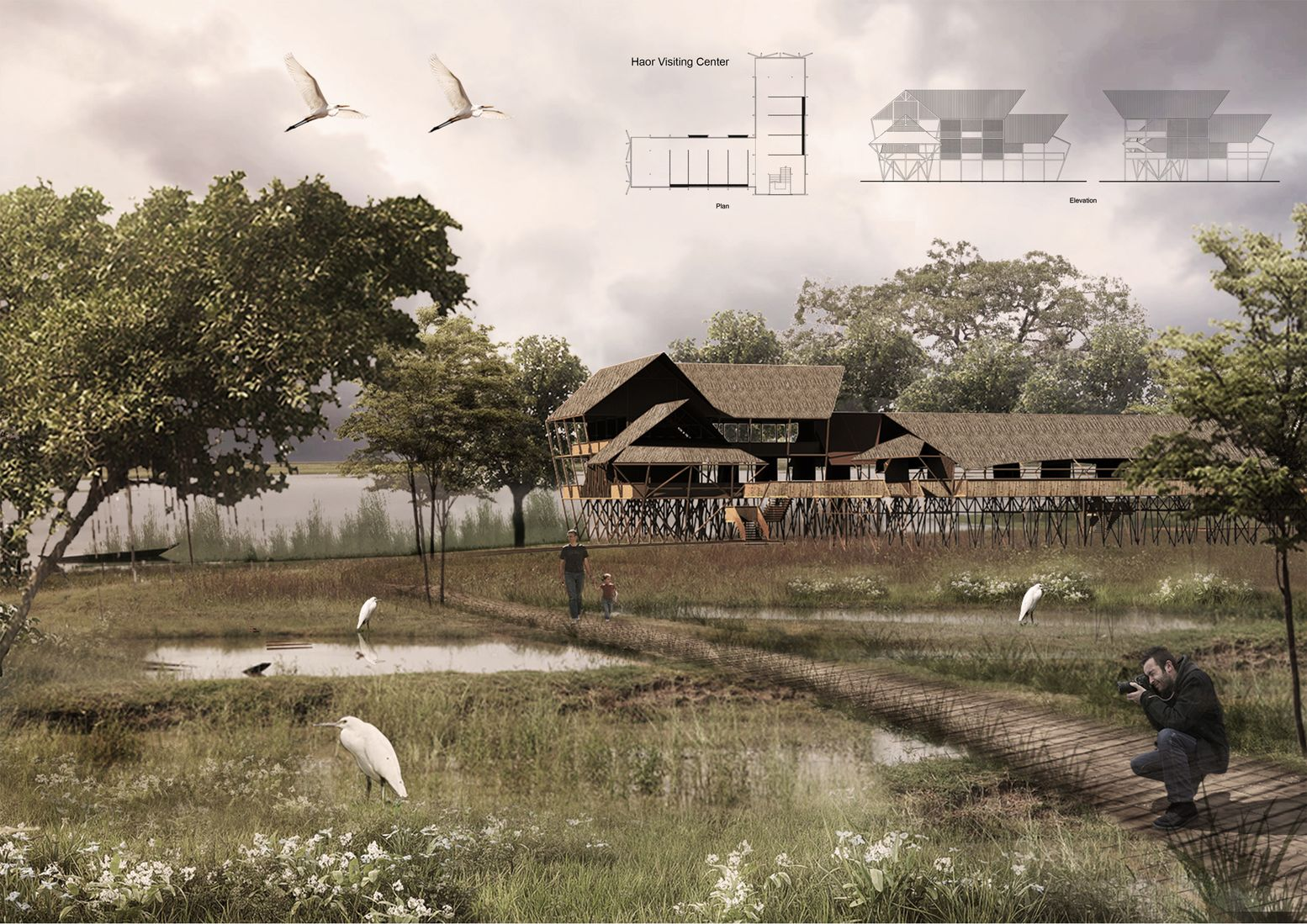 Haor Visiting Center: A sustainable architectural design blending ecological preservation with community interaction.
