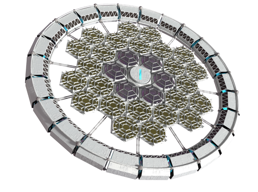 'The diatom-inspired habitat orbiting Earth, combining form and function.'