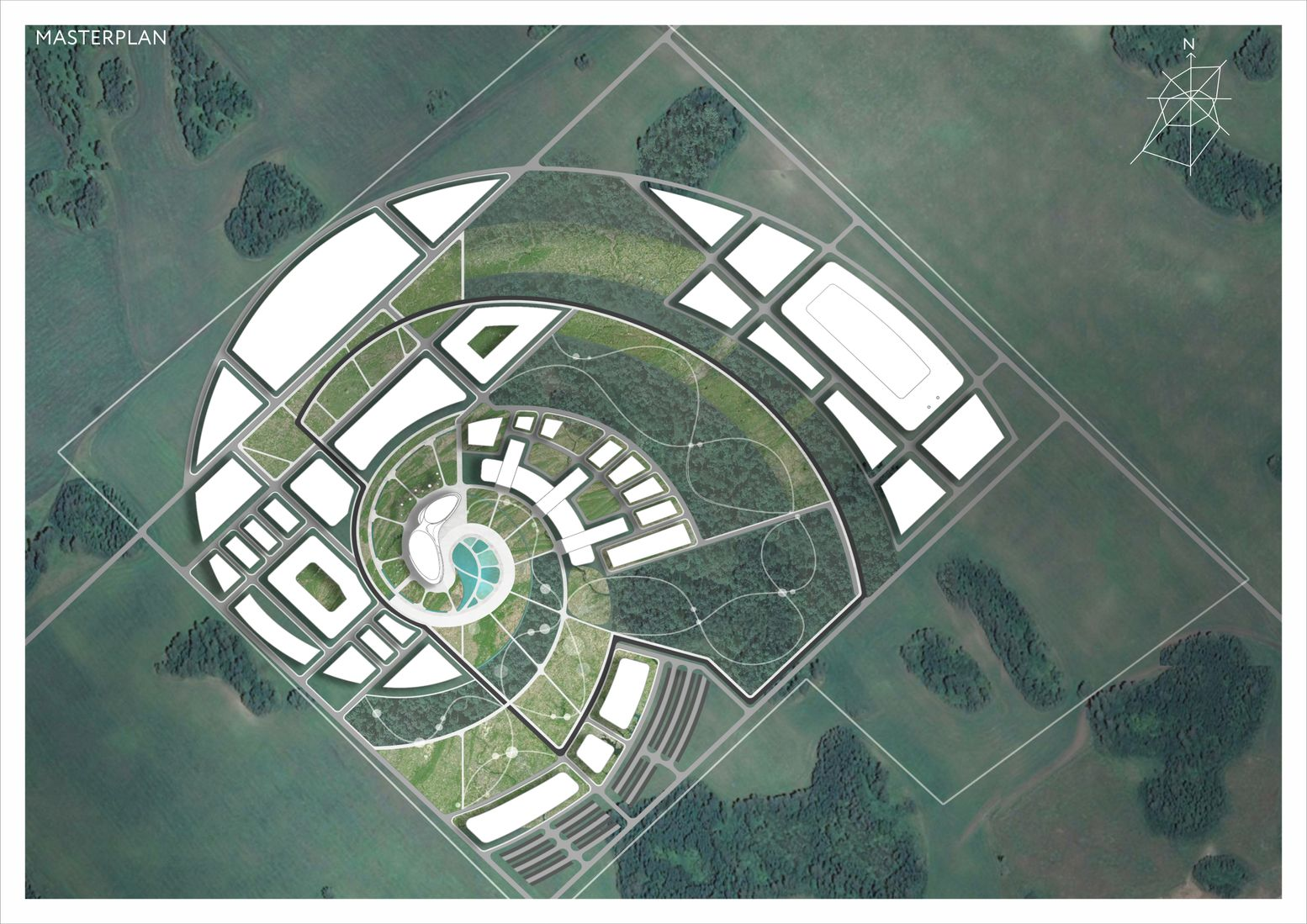A visionary design integrating sustainable infrastructure and green spaces for a circular, eco-friendly community.