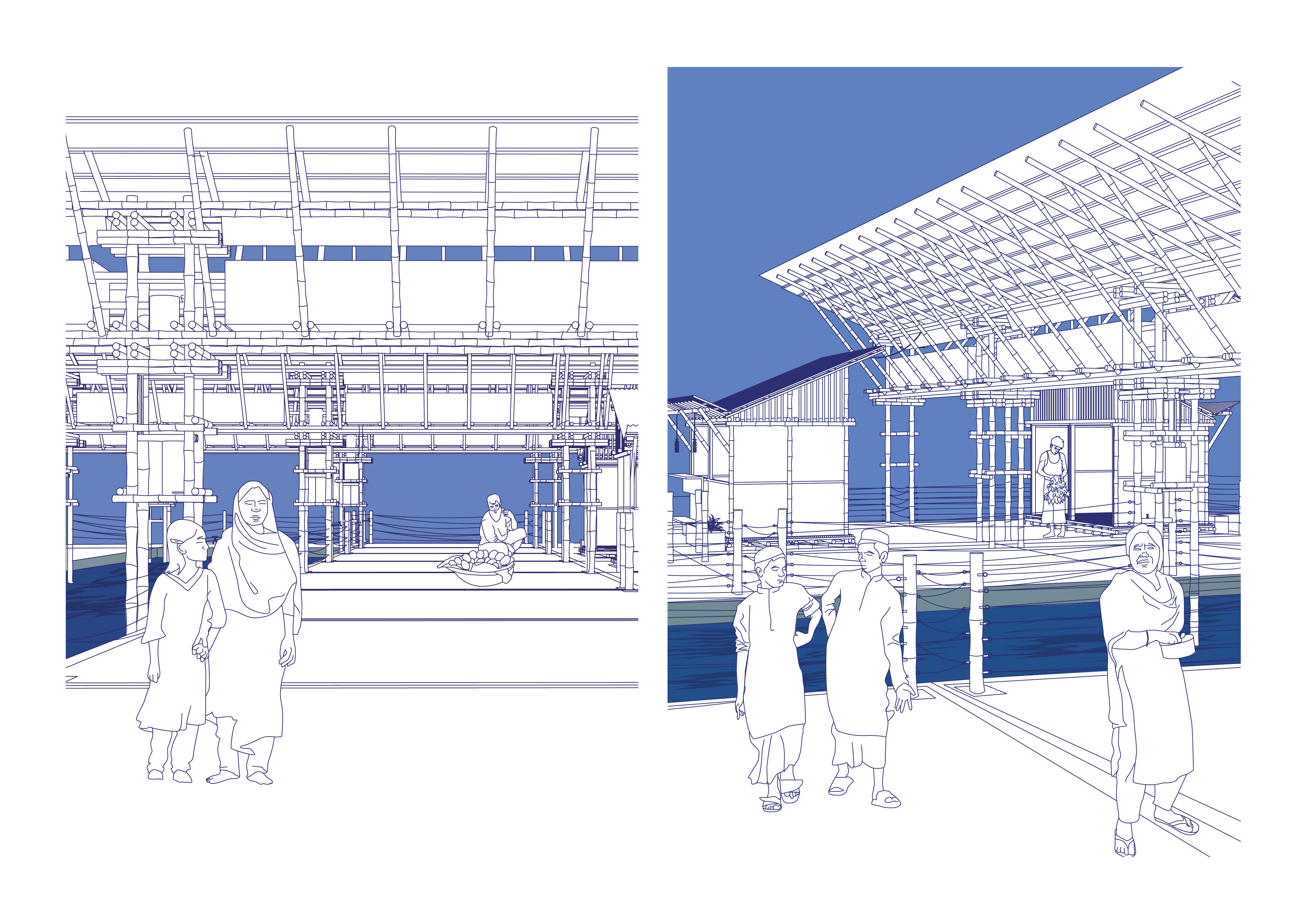 Resilient architecture fostering commerce and interaction.