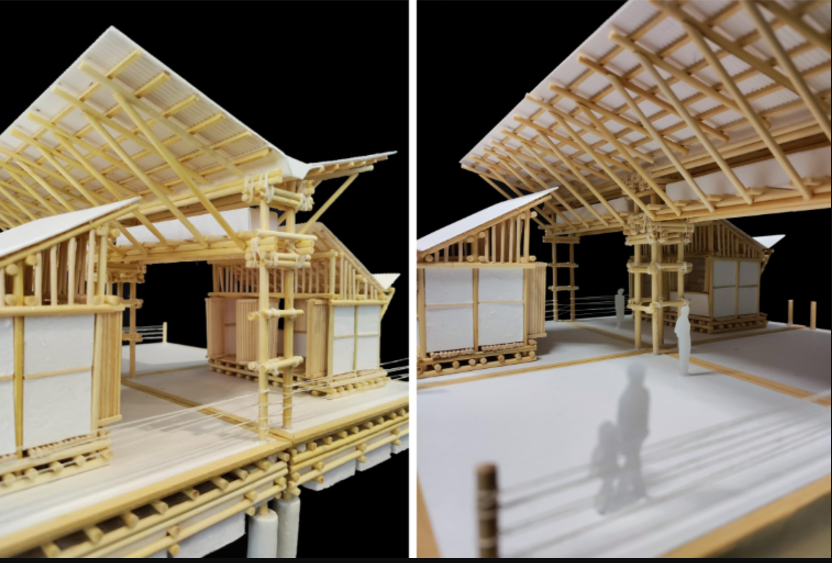 Bamboo-based adaptive structure for flood-prone areas.