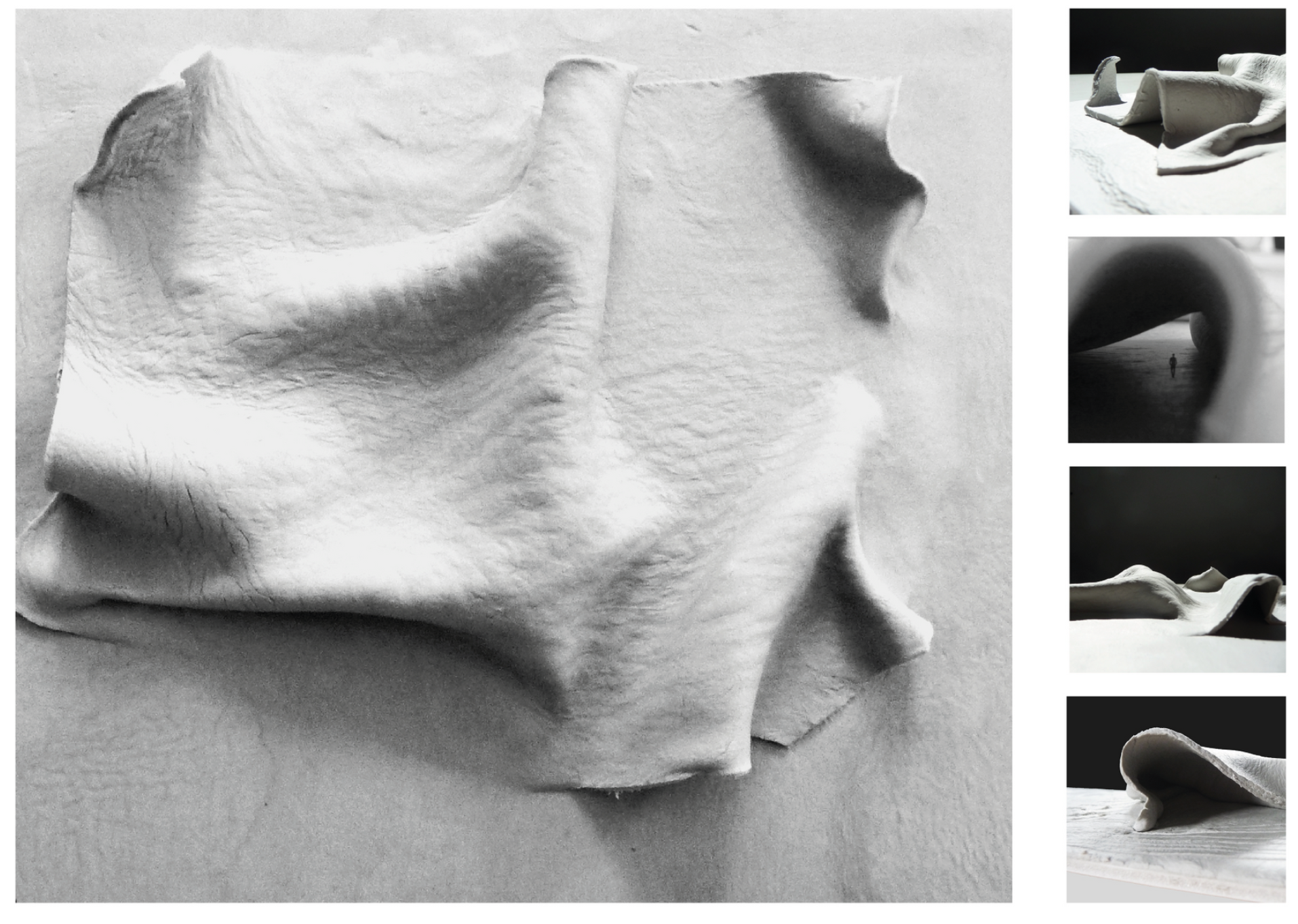 Plaster modeling captures the tactile and visual essence of 'Under the Boulders.