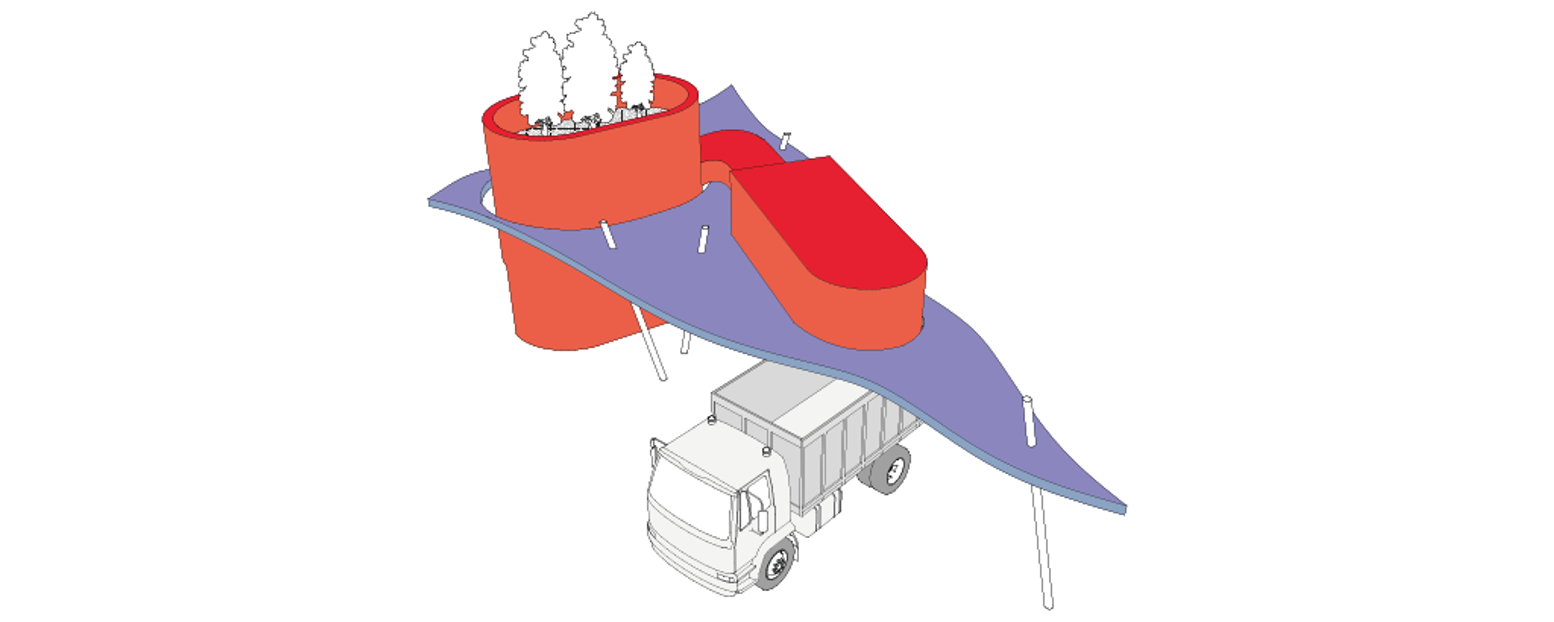 Waste Processing Hub: Merging aesthetic design with practical waste management solutions.