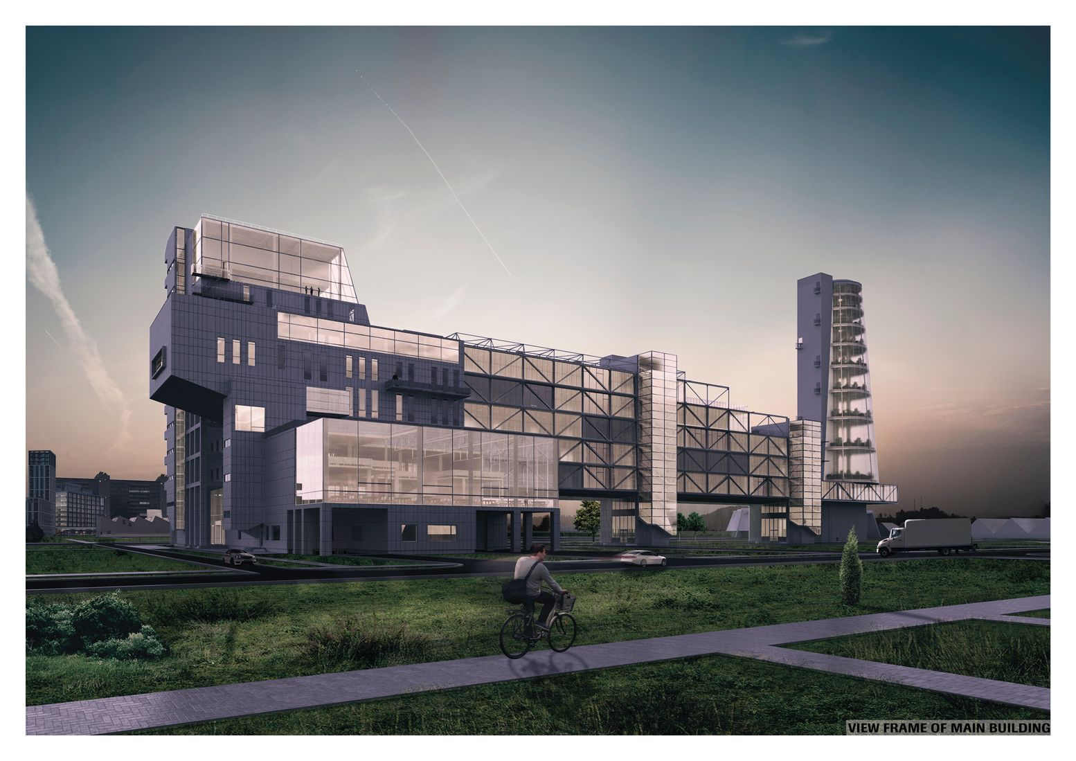 Constructive Scheme: Innovative modular framework showcasing the main building design.