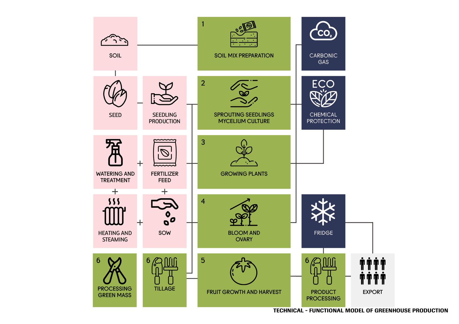 Greenhouse Production Model: A seamless blend of technology and sustainability in urban farming.