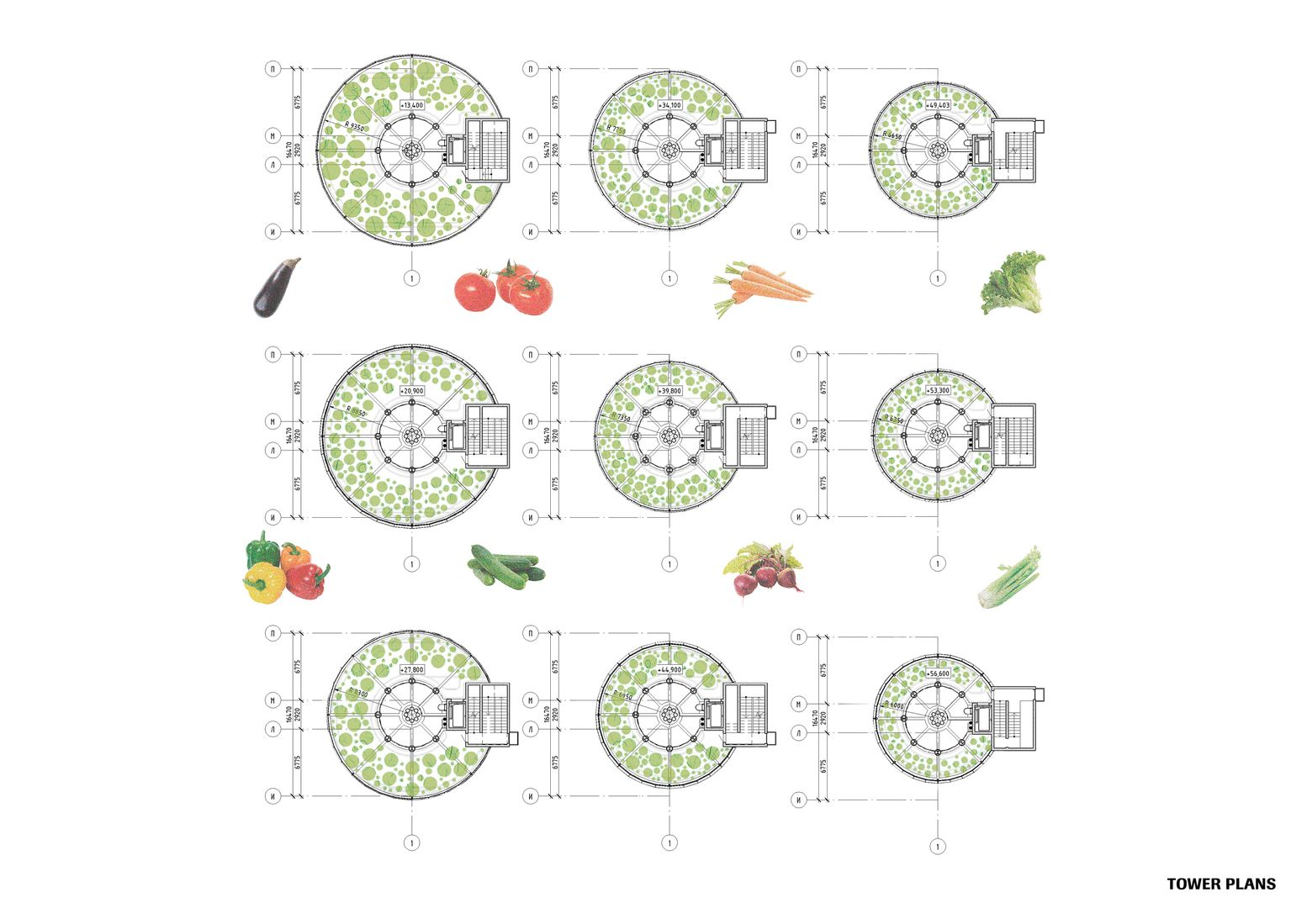 Tower farming Plans: Strategic layouts to maximize vertical farming efficiency and crop yield.