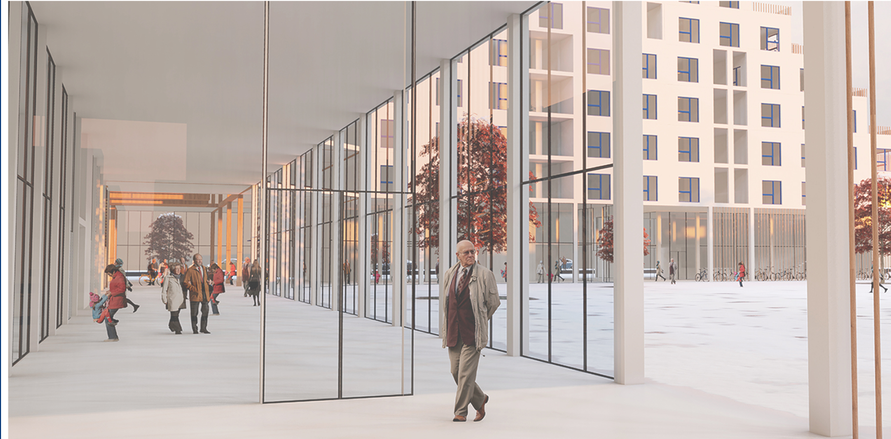 A spacious, light-filled corridor bridging indoor and outdoor spaces seamlessly.