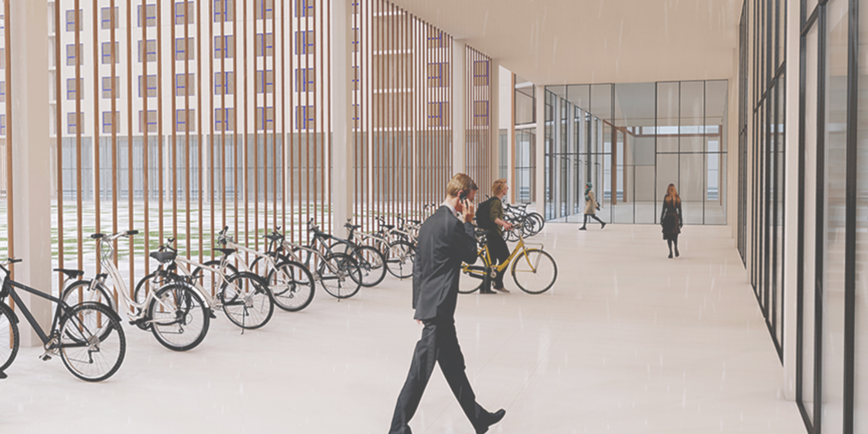 Sustainable design promoting eco-friendly transportation options.