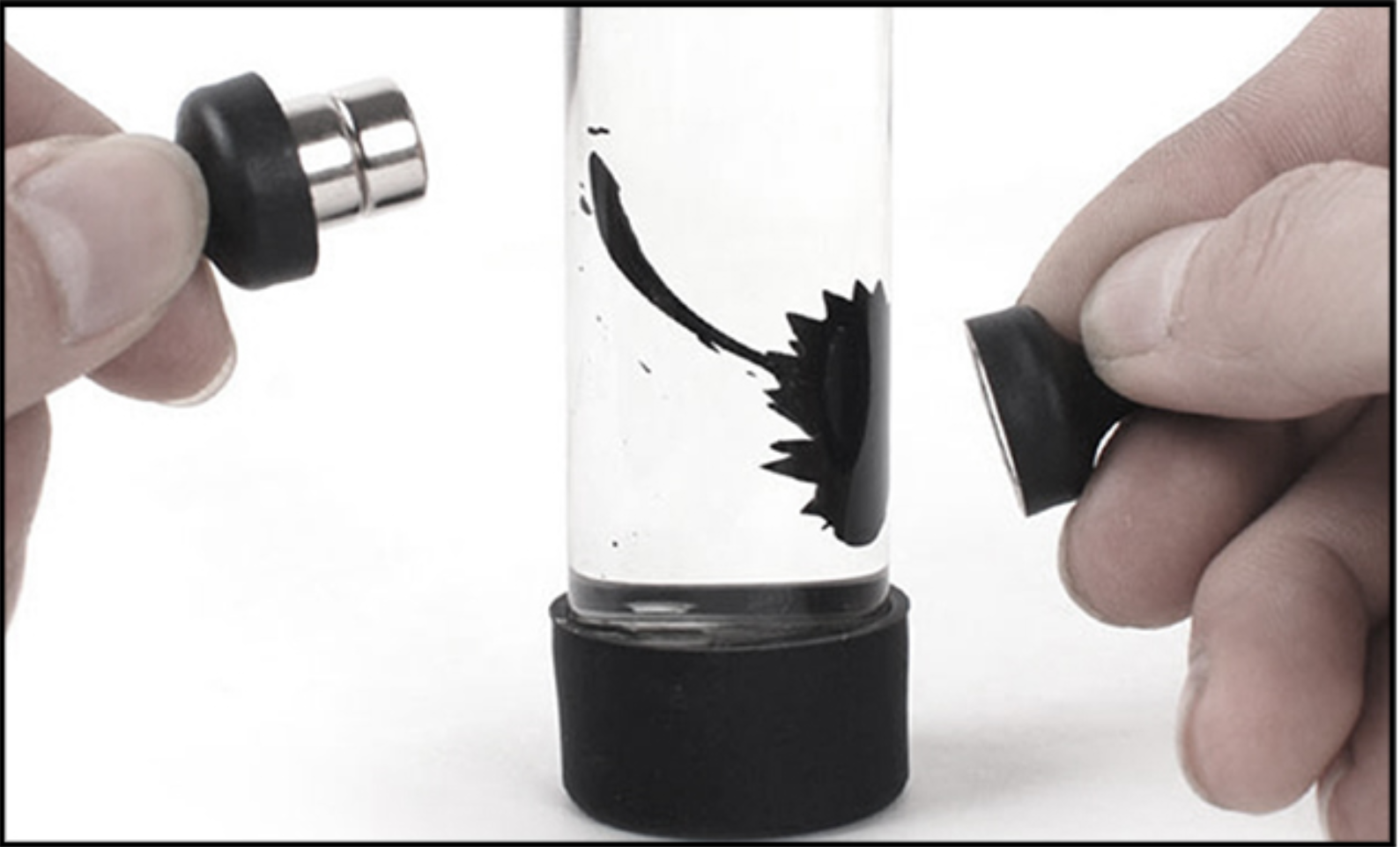 A close-up view of fluid responding to magnetic forces, illustrating real-time adaptability.