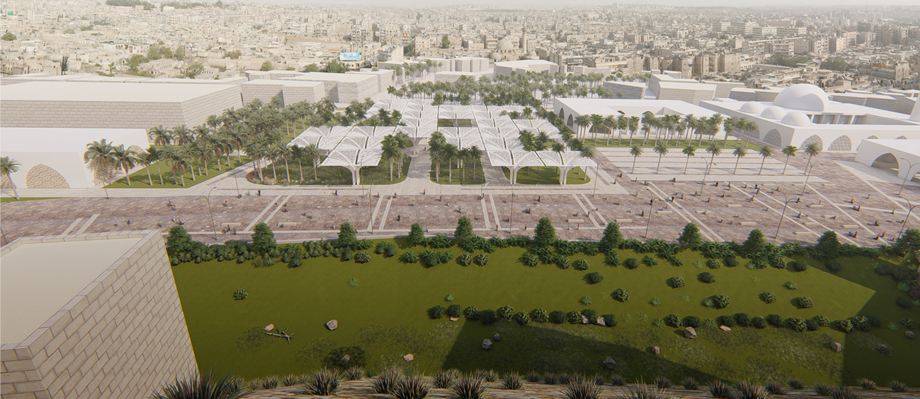 A revitalized Aleppo: The Oasis of Culture brings life and greenery to the city's historic core.