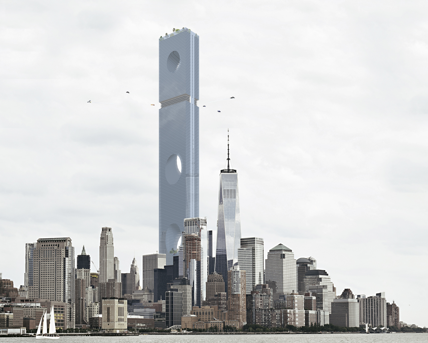 Redefining Manhattan's skyline: The Federal Office Tower merges futuristic design with urban innovation.