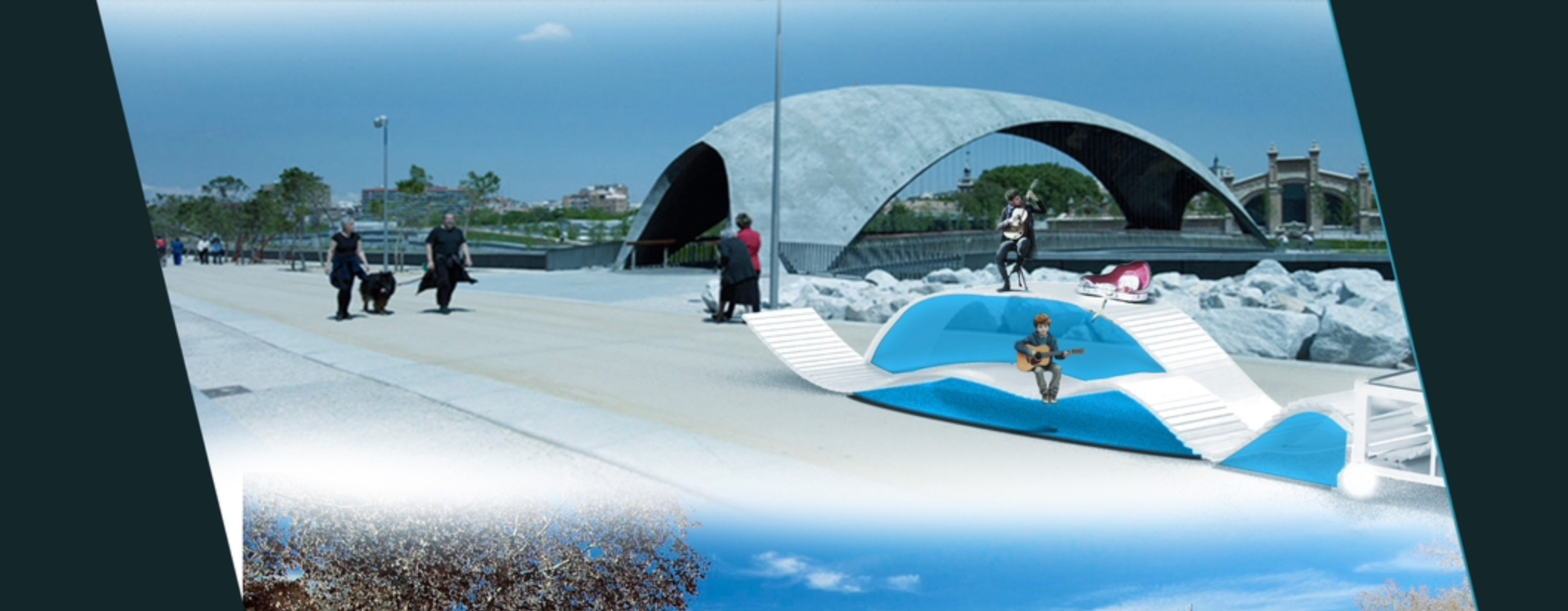 A flexible stage design harmonizing with outdoor settings for live concerts.