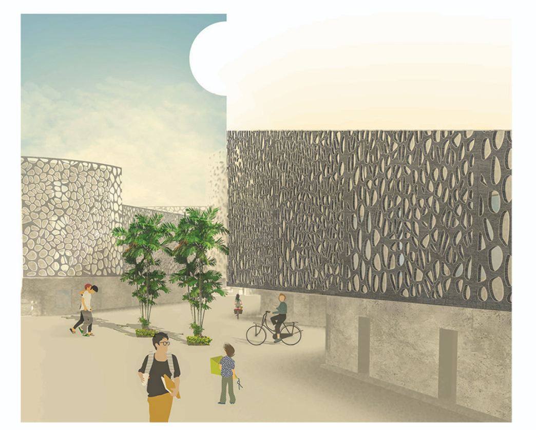 Mixed-use buildings in Besahapio combine functionality and sustainability, creating a vibrant and energy-efficient urban center.