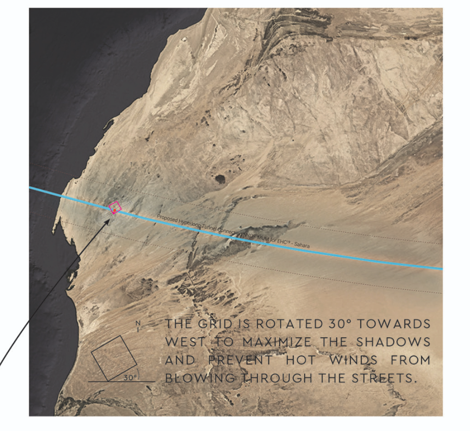 Besahapio's grid design ensures natural cooling and maximized shading to combat the desert's harsh climate.