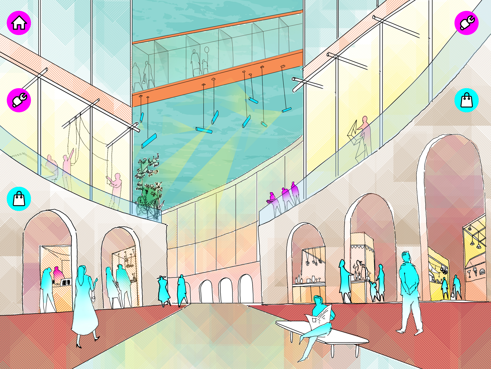 An innovative space connecting work, home, and leisure under one sustainable roof.