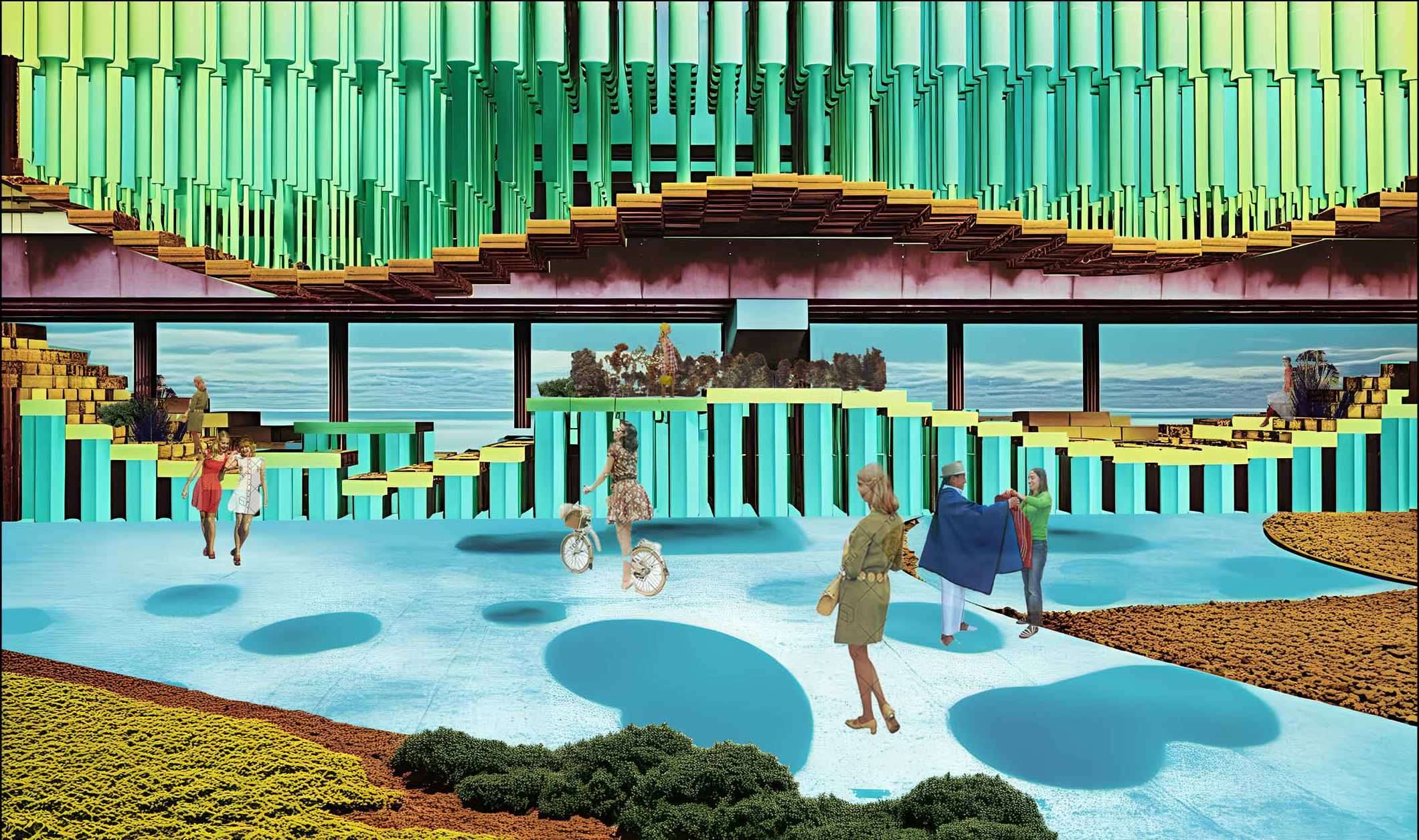 A space that brings greenery and functionality together for recreation and reflection.