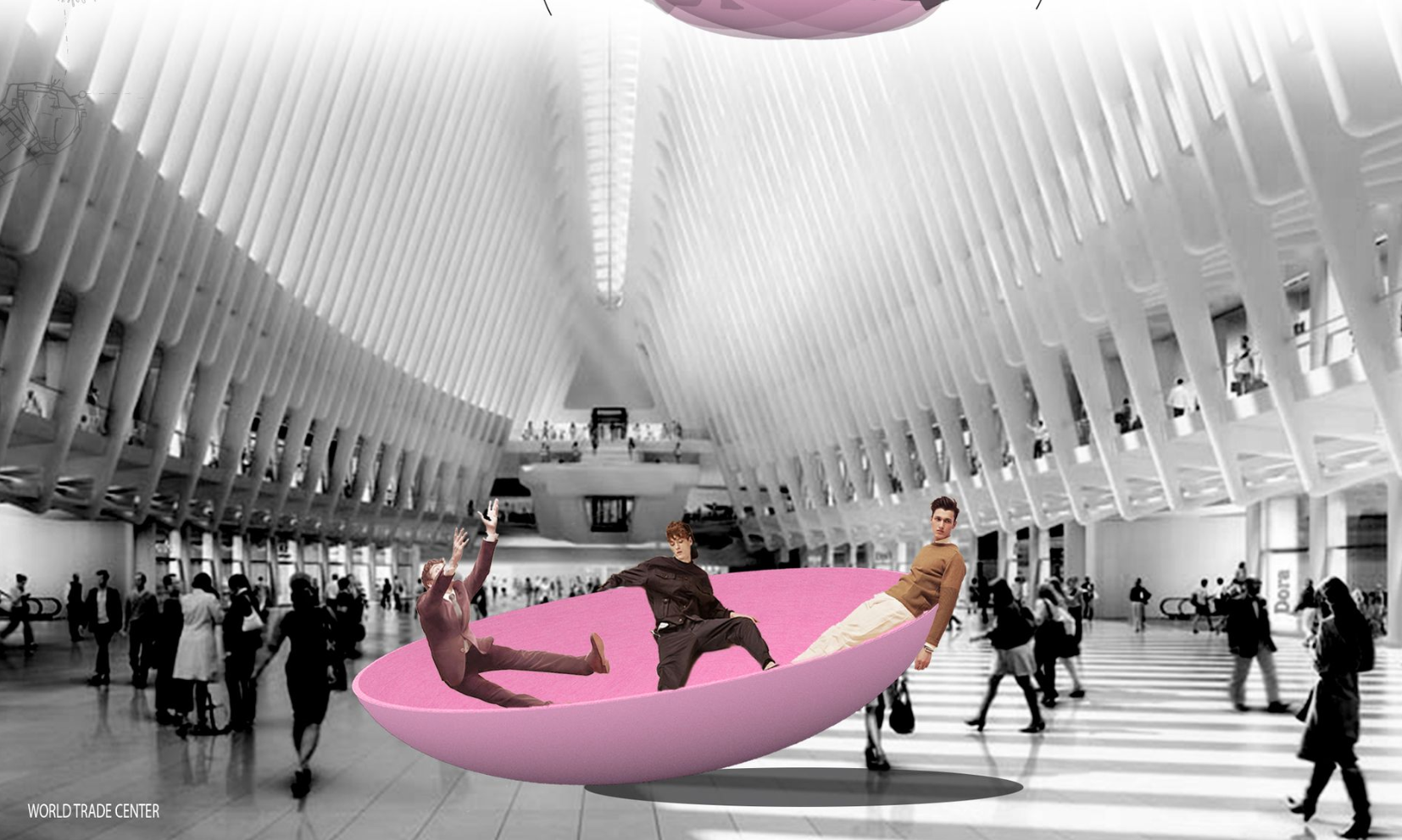 World Trade Center: The Balance Bowl encourages playful interaction, symbolizing harmony and movement within urban spaces.