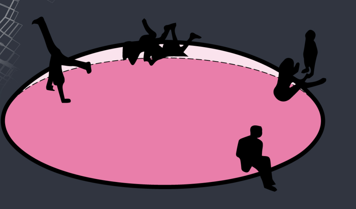 An abstract representation of the Balance Bowl installation.