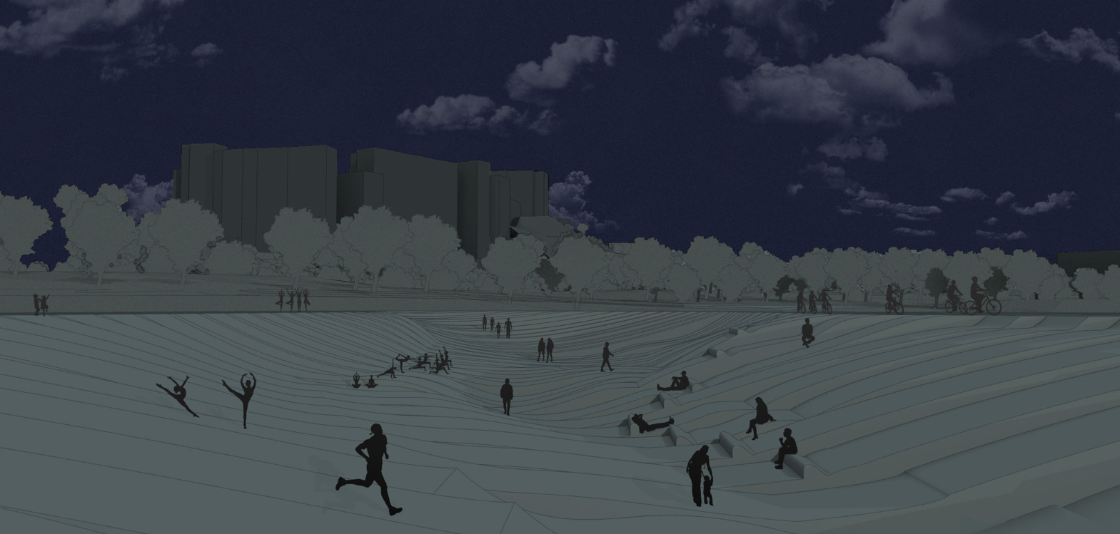 Nighttime Serenity: A peaceful view of The Void under the night sky, showcasing its fluid, dynamic landscape.