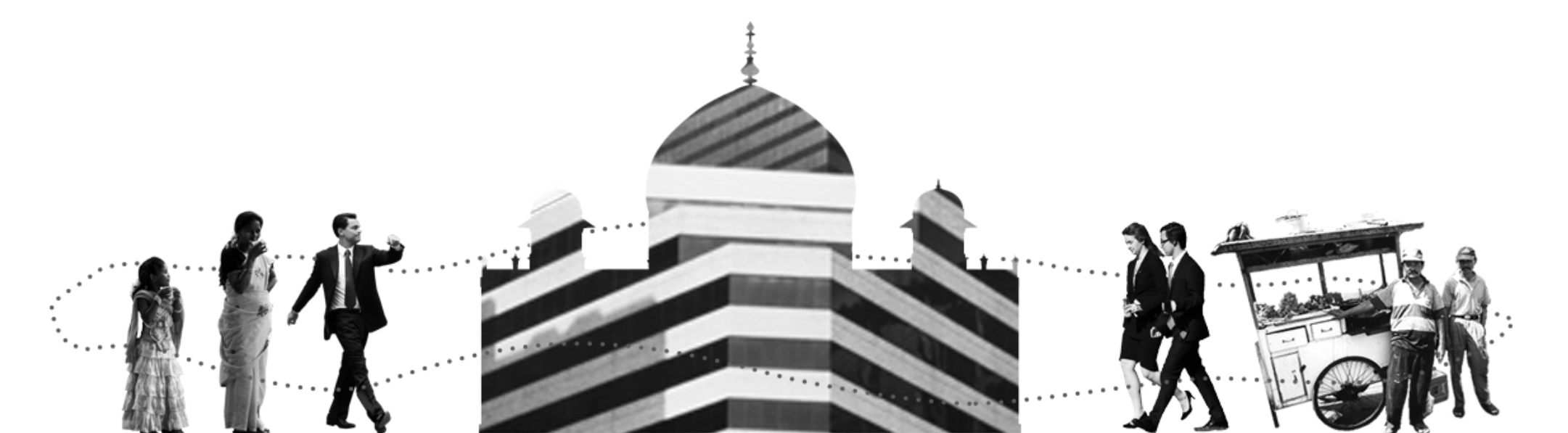 Cultural and economic balance reflected through diverse urban nodes in the reformed Delhi.