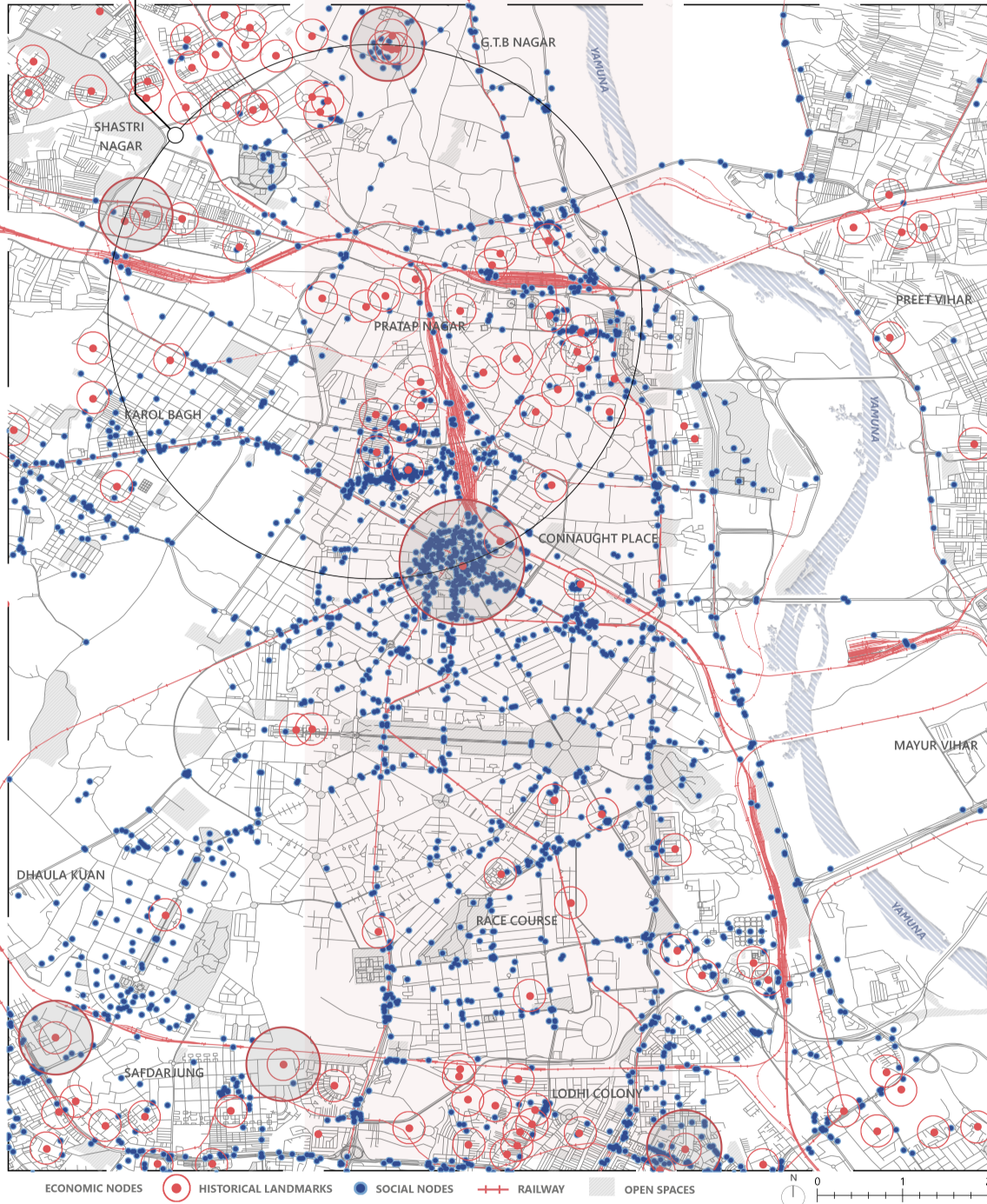 Movement trends: Visualizing flow and connectivity in Neo Delhi’s urban transformation.