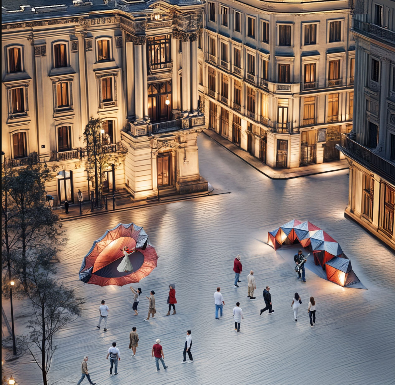 AeroStage enhances public spaces with vibrant designs, hosting diverse performances and bringing art closer to the community.