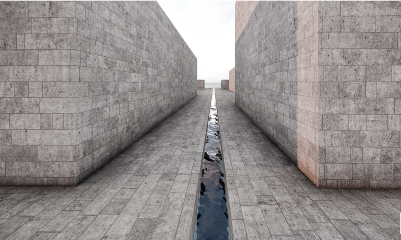 Linear Perspective: Walls of varying heights guide visitors through intimate spatial experiences.