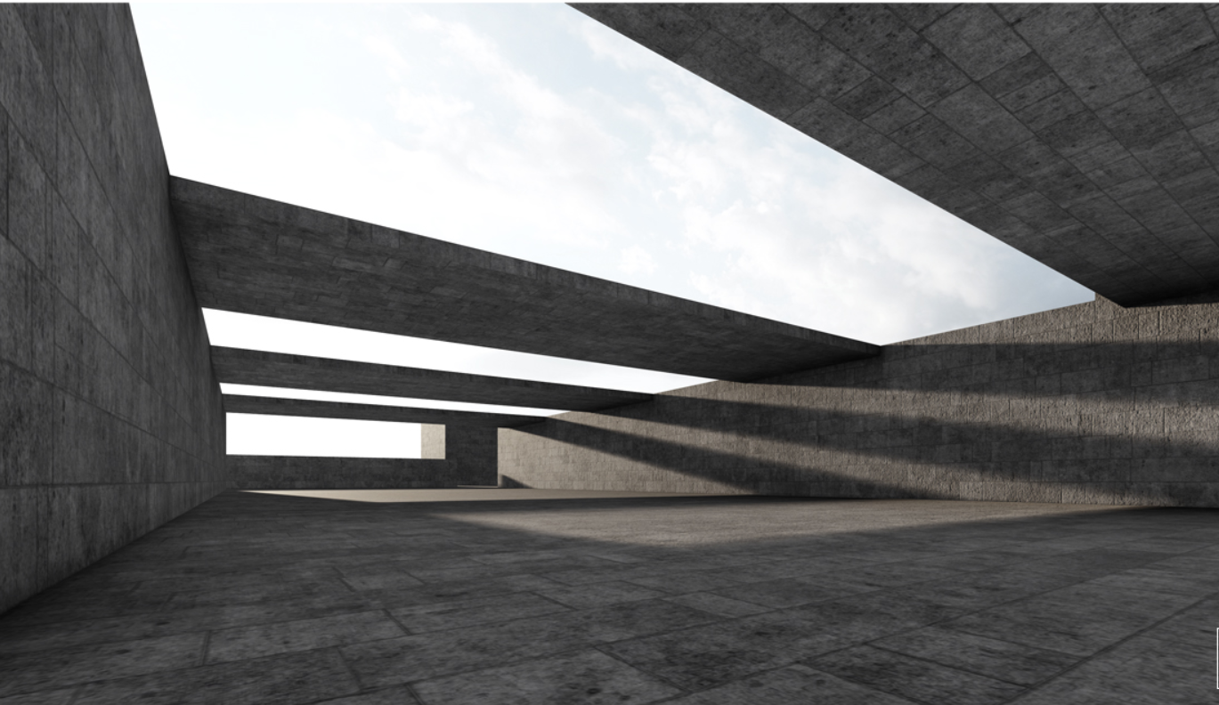 Framed Sky: A serene view of the open sky through minimalist architecture.