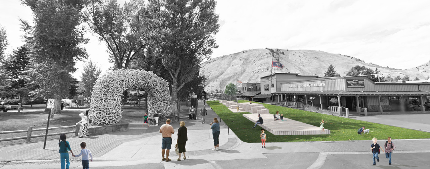 A vibrant depiction of GUJAR’s integration into the park, showcasing interactive play areas and community engagement.