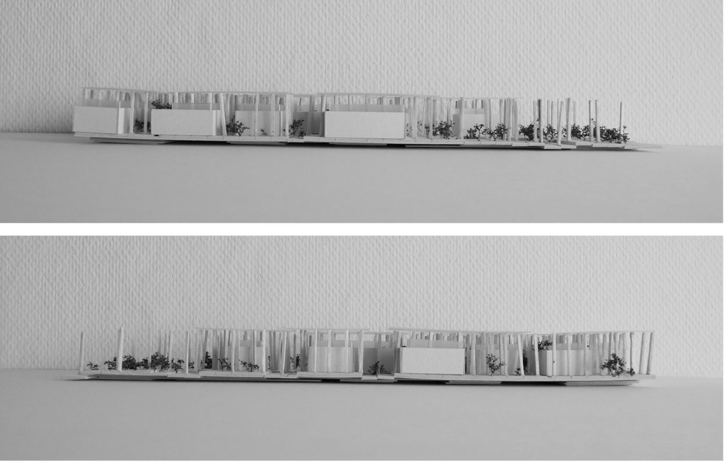 Multiple Perspectives: Different angles of the Athenaeum model emphasizing its modular structure and natural integration.