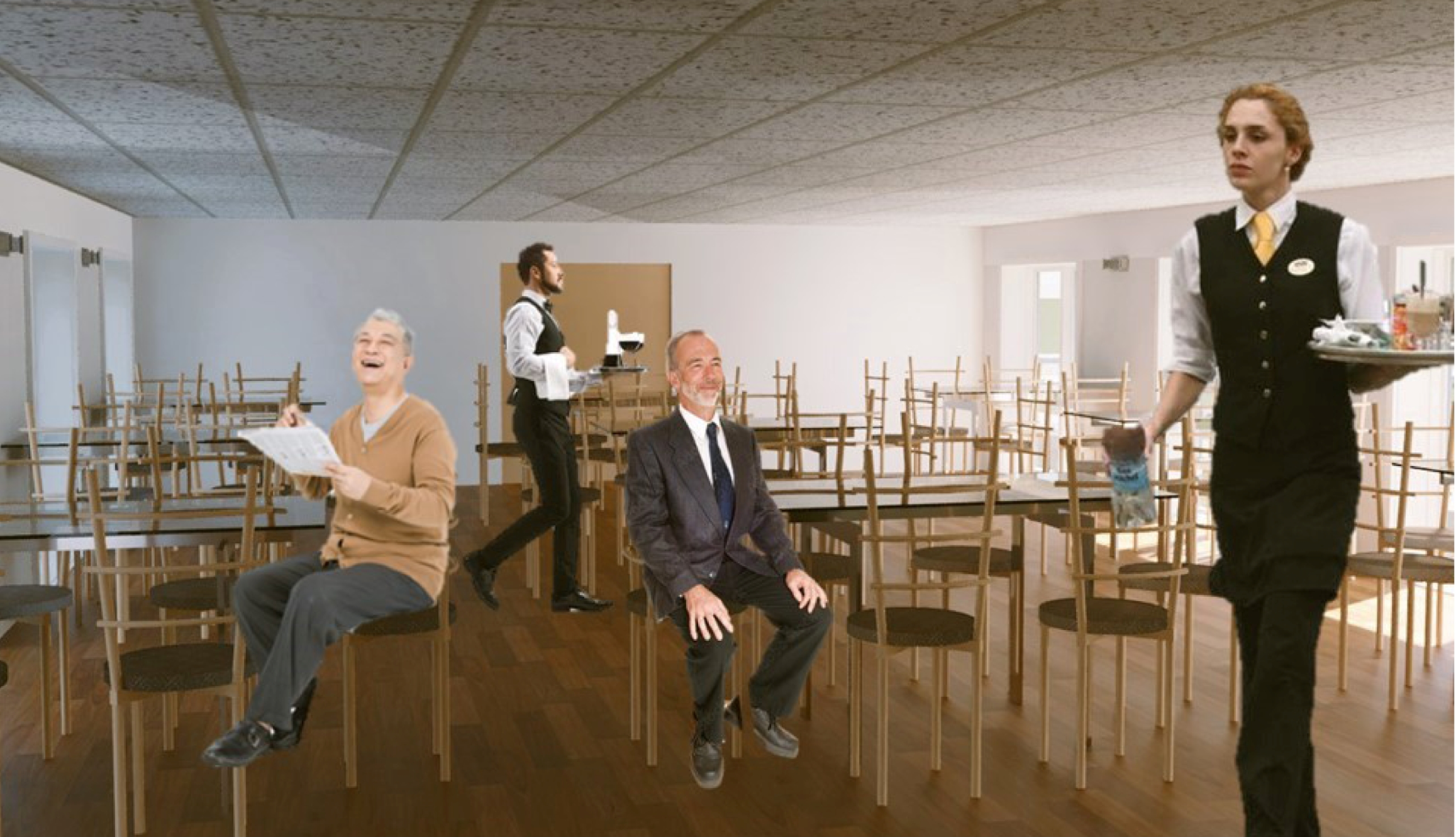 A welcoming dining space fostering social connections and joyful moments for residents.