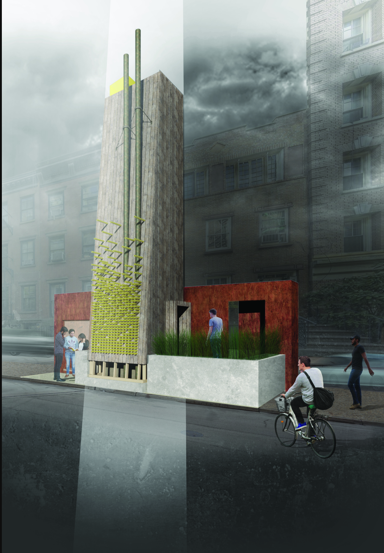 Architectural Landmark – A striking tower integrating modern design with interactive urban elements.