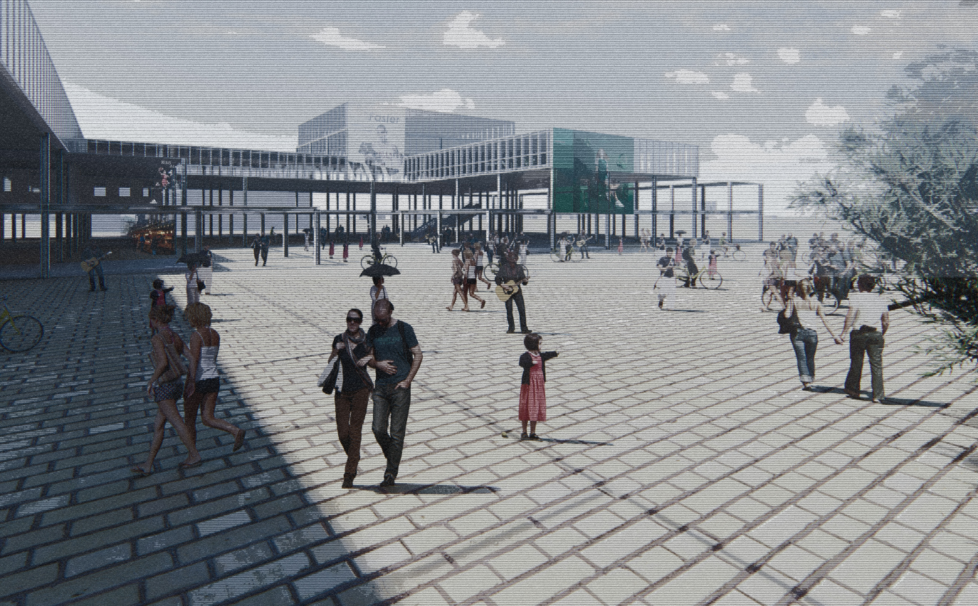 Vibrant Public Plaza – A dynamic urban space fostering social interactions and community engagement