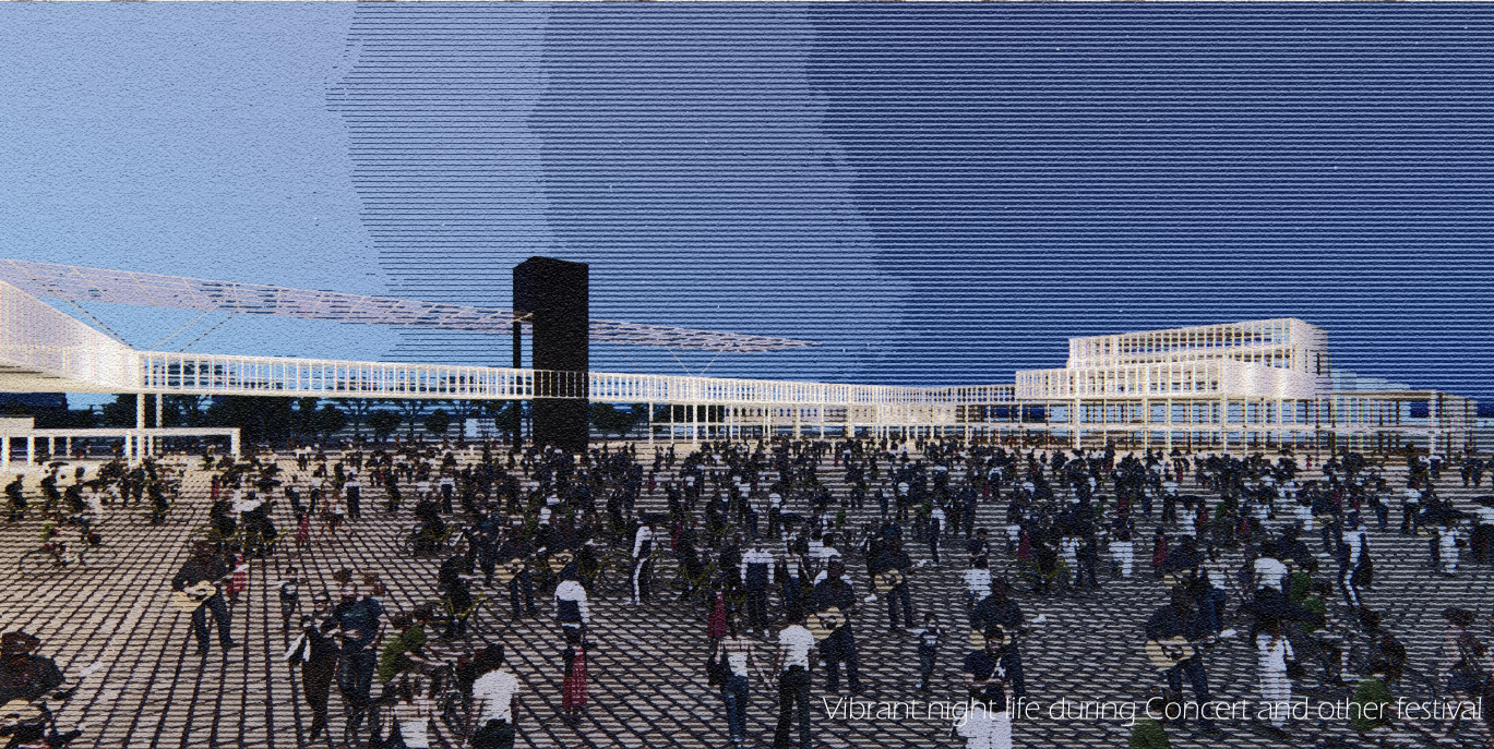 Nightlife & Events – A lively public space that transforms for concerts and festivals.