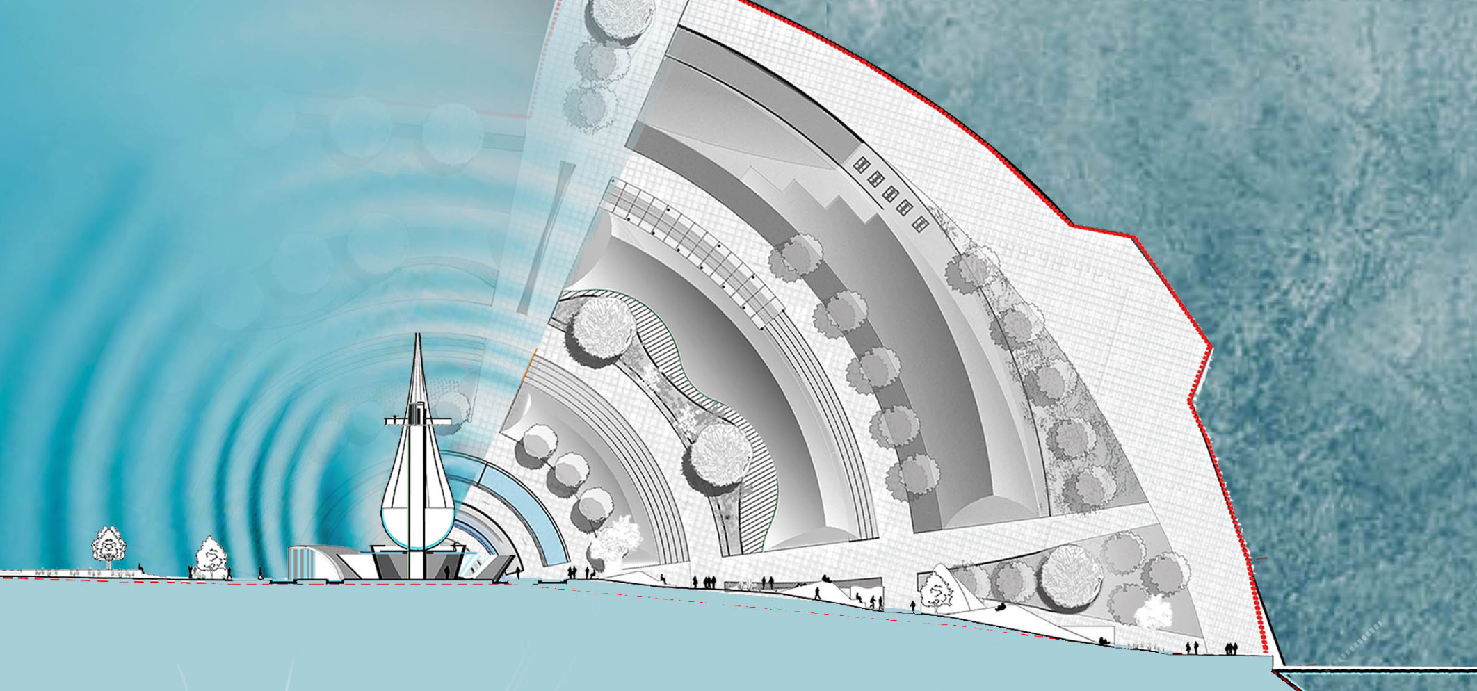 Masterplan Layout – A top-down view highlighting key functional zones and access points.