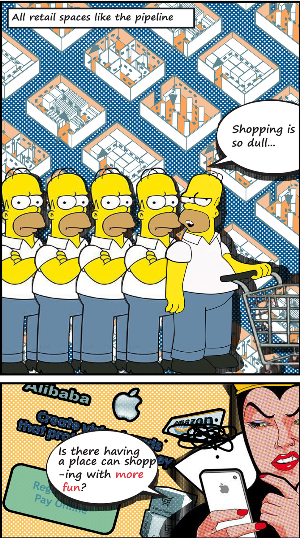 "Breaking the Retail Monotony" – Exploring the dull, repetitive shopping experience and the need for innovation.