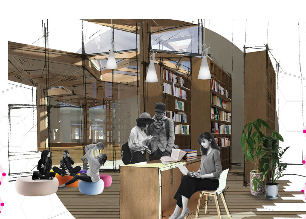 Knowledge & Community – A sustainable library space for learning and collaboration.