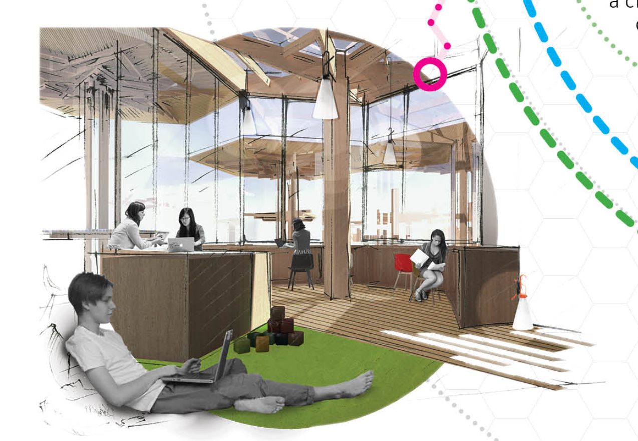 Co-working in Nature – A creative workspace blending sustainability and comfort.