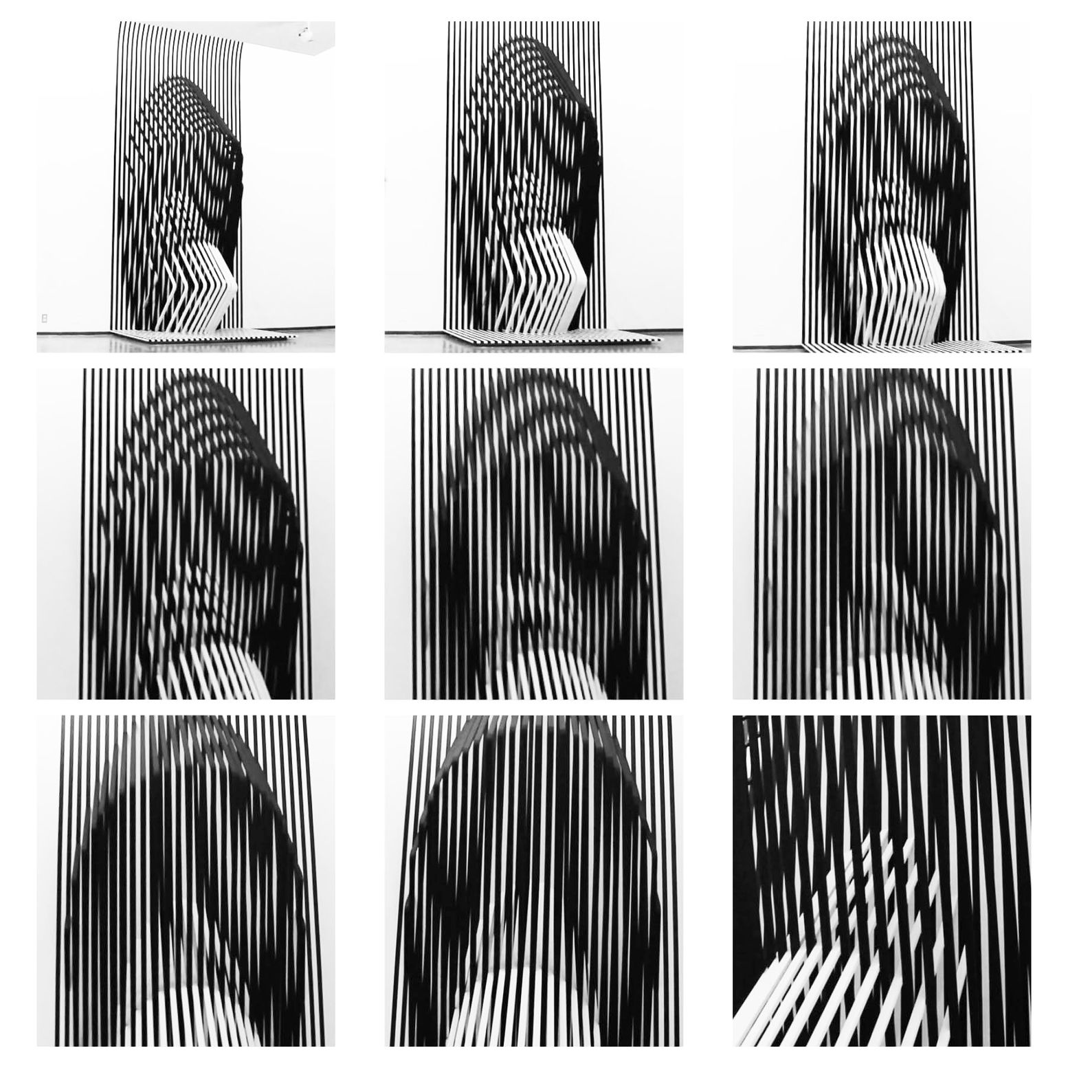 Optical Illusion in Motion – A dynamic interplay of 2D and 3D through black-and-white parametric design.