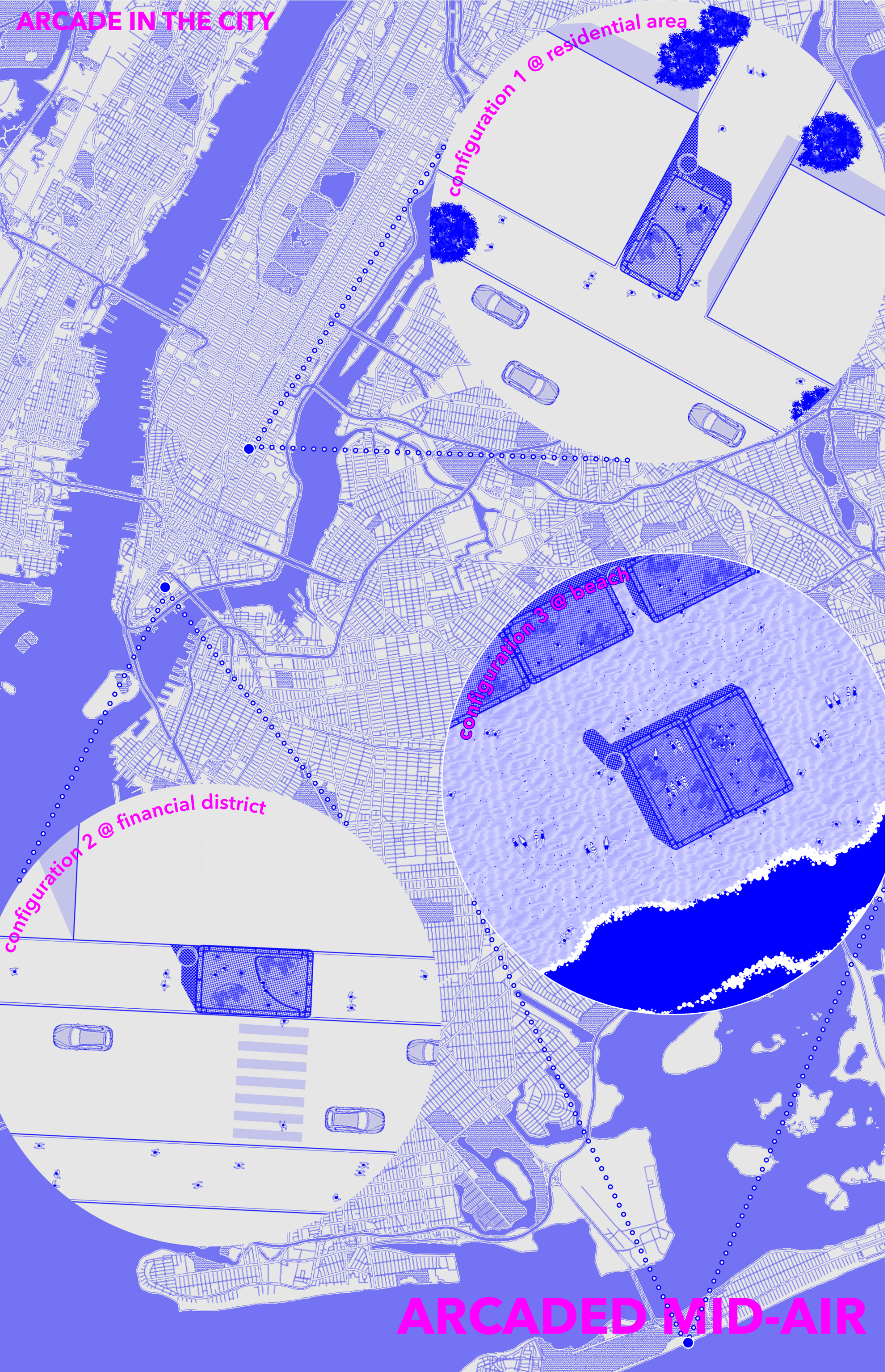 Arcade in the City – Configurations adapting to residential, financial, and beachfront areas.