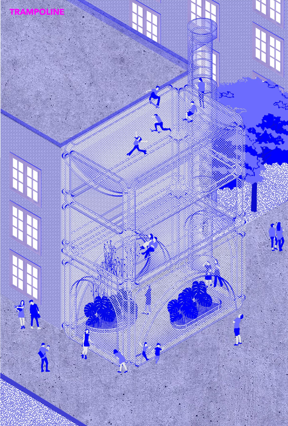 Trampoline Level – A dynamic space encouraging movement and engagement.