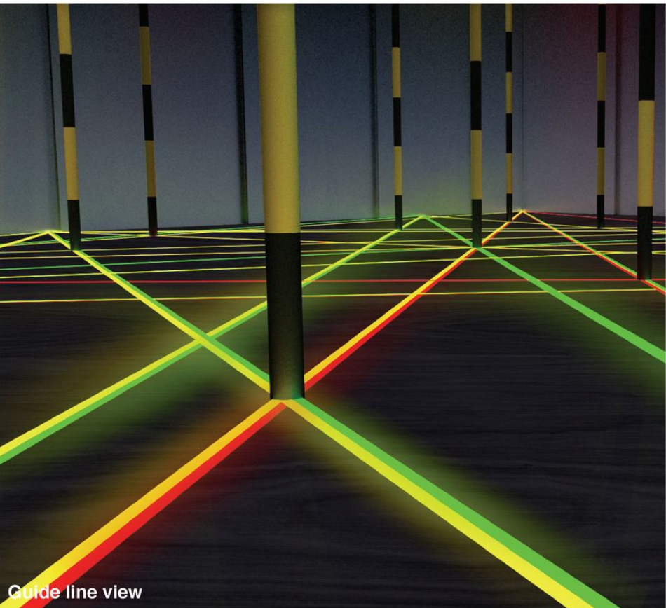 Guide Line View – Illuminated pathways directing movement through the urban maze