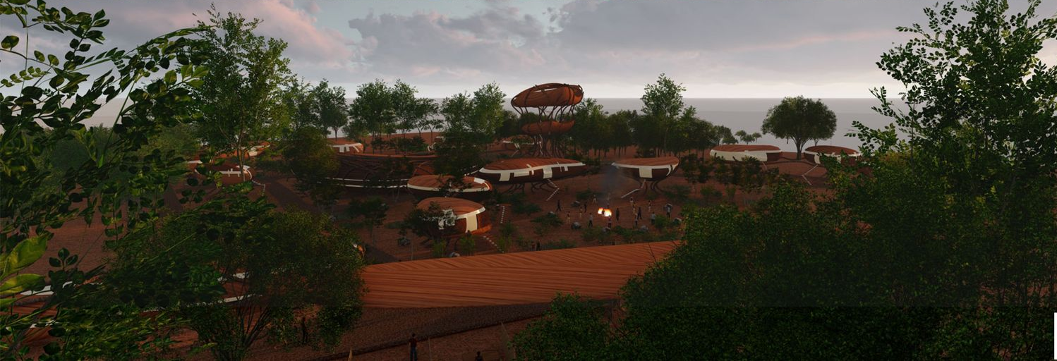 Panoramic View - A stunning sunset view showcasing the integration of nature and architecture.