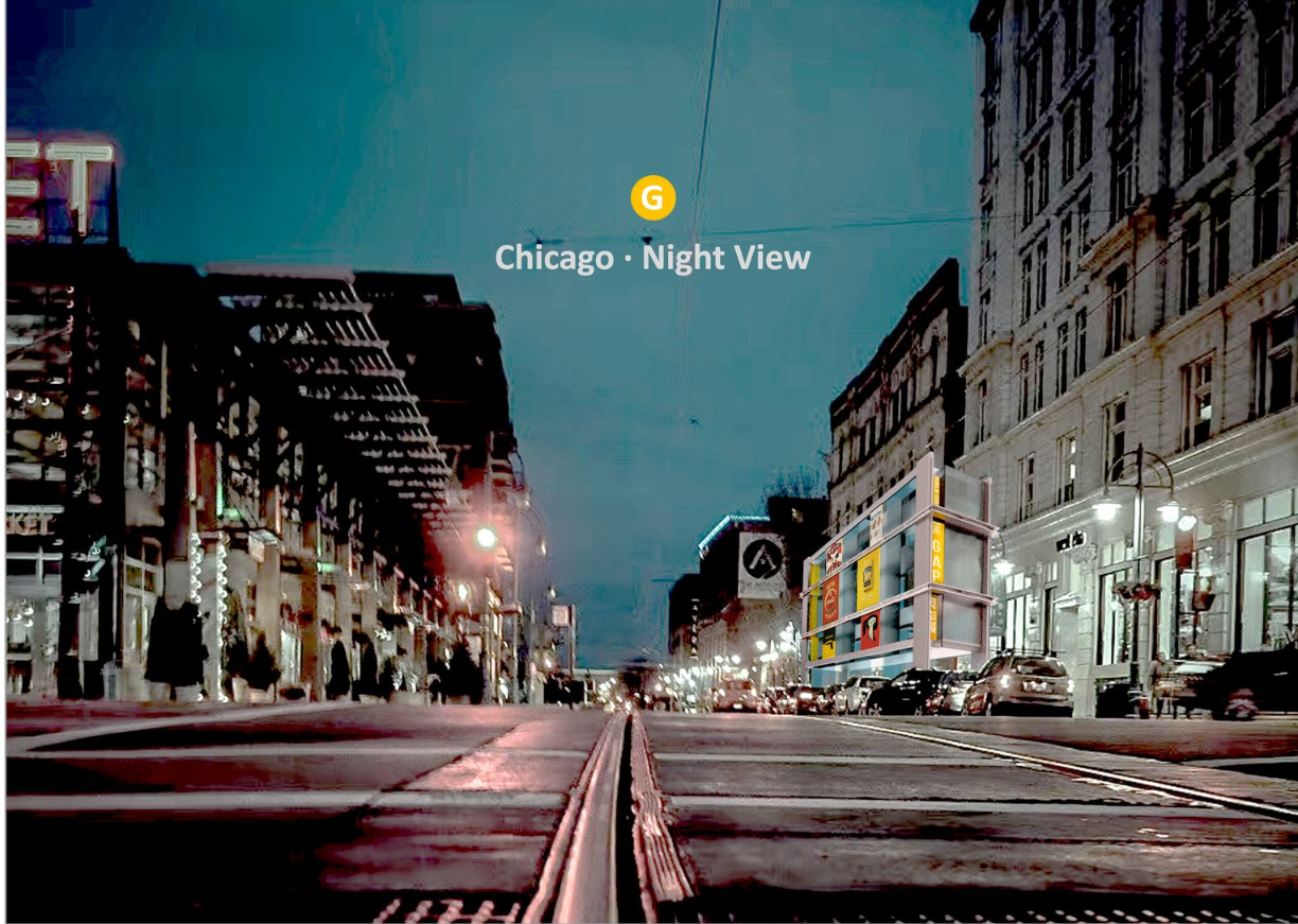 Night Vision of The GAP – A futuristic take on urban public space transformation.