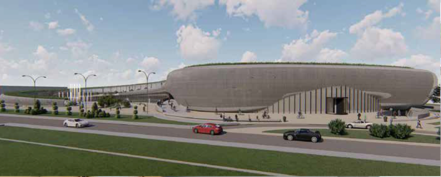 Futuristic Facade – A sleek, modern exterior with an innovative architectural approach for sustainable urban development.