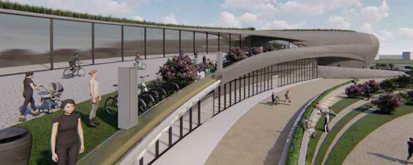 Terraced Greenery – Lush rooftop gardens and open spaces seamlessly blending nature with urban architecture.