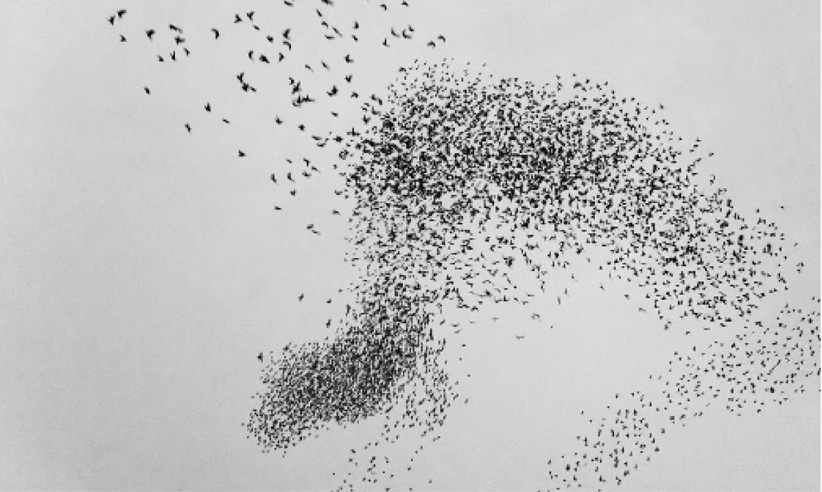 Bird Murmuration Inspiration – Organic movement patterns influencing adaptive architectural structures.
